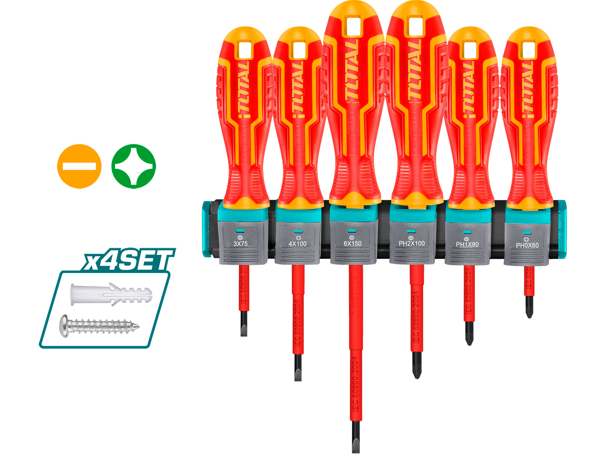Schraubendreher, 6er-Set, 1000 V, VDE, Industrie, CrV Schraubendreher, 6er-Set, 1000 V, VDE, Industrie, CrV