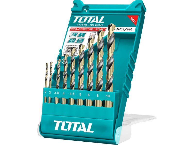  Bohrer für Metall, 9er-Set, HSS, HSS